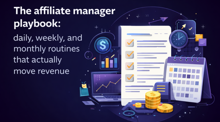 The affiliate manager playbook: daily, weekly, and monthly routines that actually move revenue